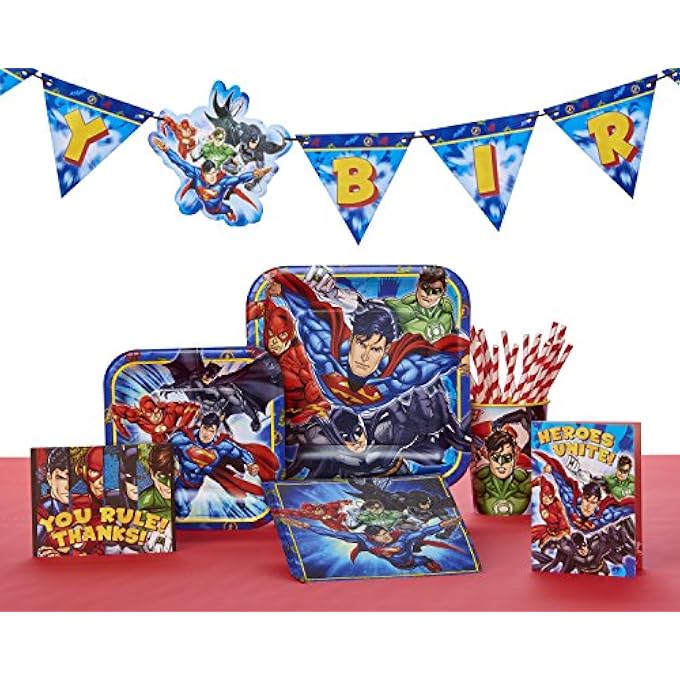 511585 DC COMICS BLUE LUNCHEON NAPKINS WITH JUSTICE LEAGUE THEME8 PCS, ONE SIZE - Image 2